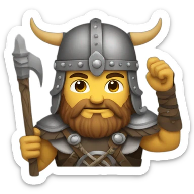 viking holding a head sticker