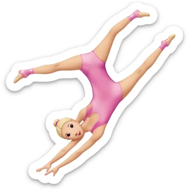 Acrobatics with pink leotards sticker