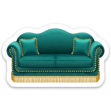 Simple vintage couch aesthetic deco Pillow sticker