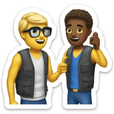 a walmart employee mad on a walkie talkie with his friend sticker