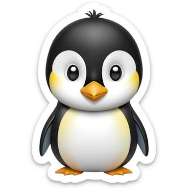 cinematic-adult-emperor-penguin-portrait-emoji,-head-tilted-playfully-and-inquisitively,-with-glossy,-pristine-plumage,-sparkling-eyes-filled-with-curiosity,-simplified-yet-irresistibly-adorable-features, black face sticker
