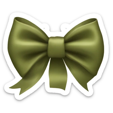 Olive green bow sticker
