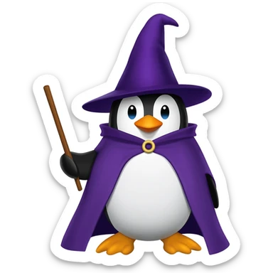 Penguin Wizard sticker