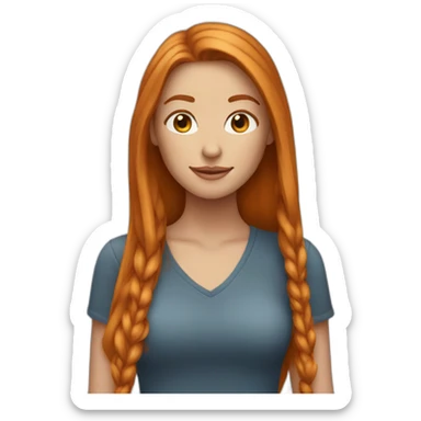 pretty-woman-with-long straigh ginger hair sticker