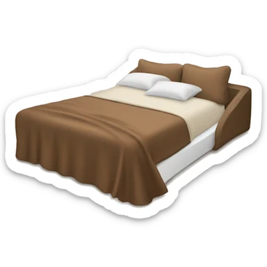 Modern bed with brown blanket  sticker