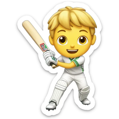 Boy playing cricket sticker