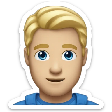 White dad with blue eyes and blonde hair sticker