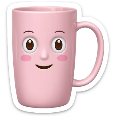 Can u create a cute and aesthetic pastel pink tall coffee mug to add to my caption sticker