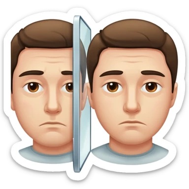 very Sad + self-image reflection male sticker