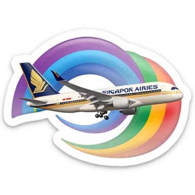 Singapore Airlines Rainbow sticker