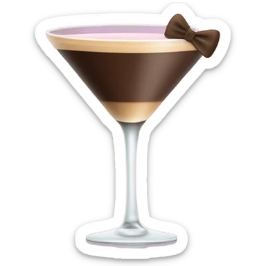 Espresso martini with light pink bow on the bottom of the stem sticker