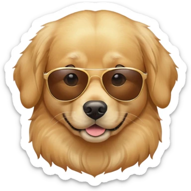 Golden retriever wearing sunglasses sticker