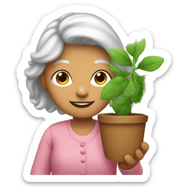 a grandmother with plant sticker