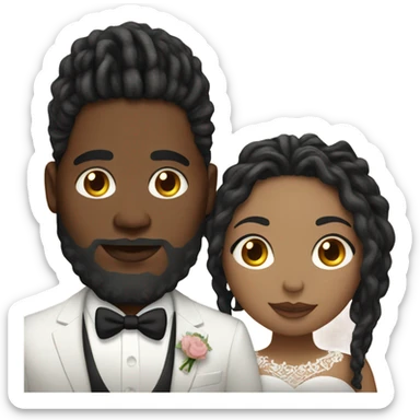 Plus size couple with locs wedding pale sticker