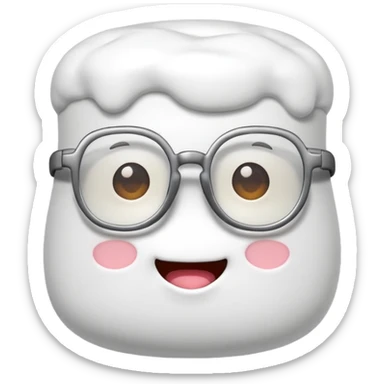 marshmallow with glassess sticker
