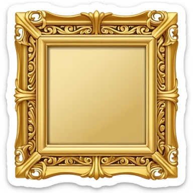 ornate square gold frame sticker