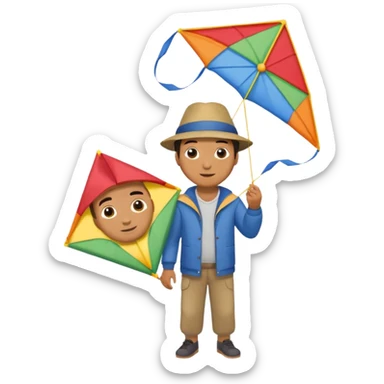 Man with kite,Kite Flyers, big kite sticker