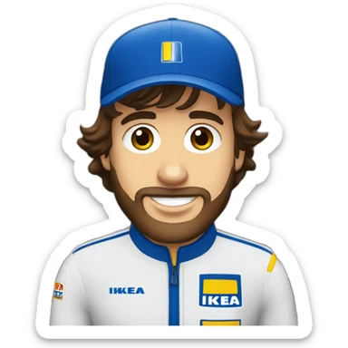 Fernando Alonso con uniforme de la tienda IKEA de pie sticker