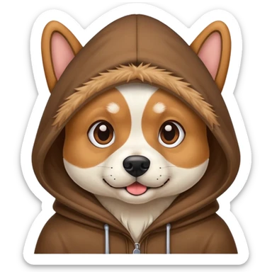 dog wearing hood sticker