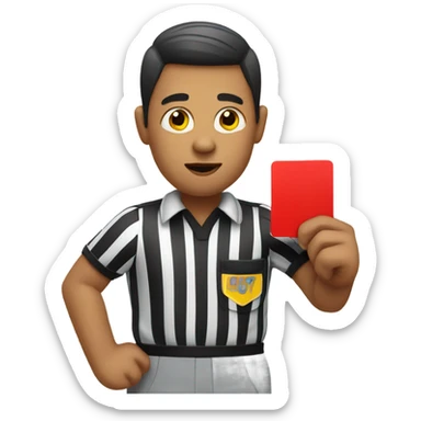 referee holding red card sticker