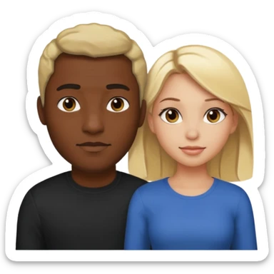 a super black guy with a blonde girl sticker