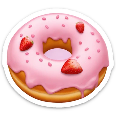 strawberry frosted donut sticker