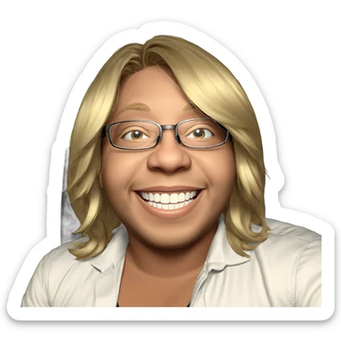 blonde boy with glasses smiling sticker