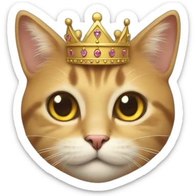cat with crown sticker