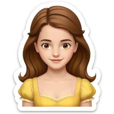 emma watson long hair as belle Cinematic Realistic sticker
