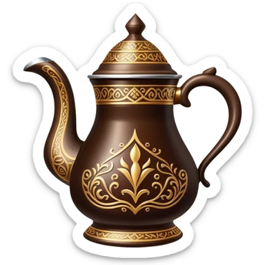 Saudi coffee in a traditional dallah pot sticker