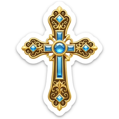 Eastern Orthodox cross. Transparent bakgrundl. sticker