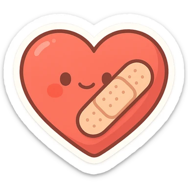 heart with a bandage sticker