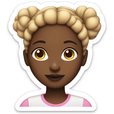 Black girl with space buns sticker
