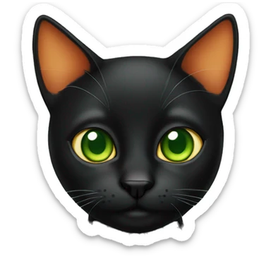 Black and orange cat with green eyes  sticker