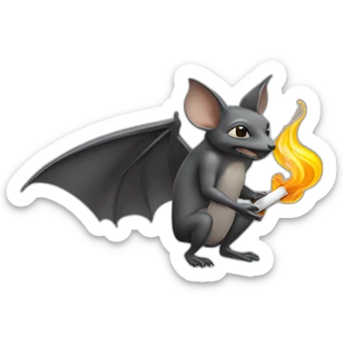 Une chauve souris qui fume une cigarette sticker