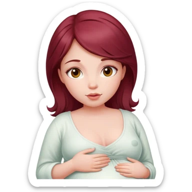 Beautiful burgundy haired pregnant girl sticker