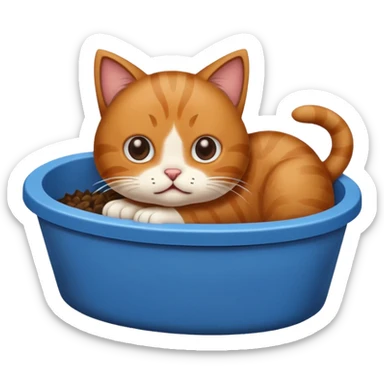 Cat pooping sticker