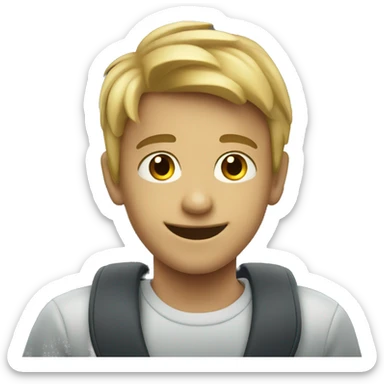 smiling boy in car interior sticker