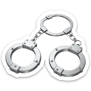 cracking handcuffs with little effects of cracks with 4k minimalistic sticker