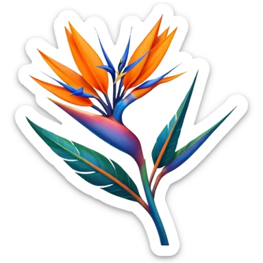 bird of paradise flower sticker