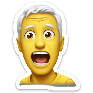 Going crazy insane yellow typical emoji  sticker