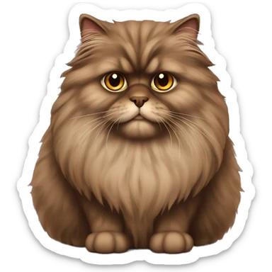 Fluffy brown persian cat sticker
