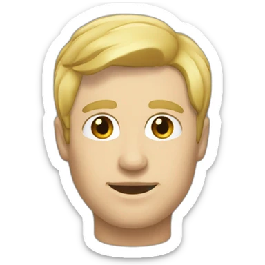 Homme cheveux blond avec un coupé anglaise en costard grisâtre sticker