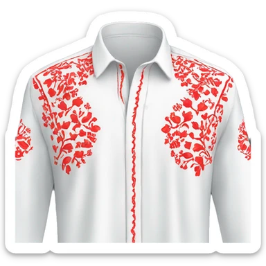Shirt 👚 vyshyvanka, white with red embodiary sticker