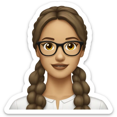 Jessica alba with glasses and brown hair  sticker