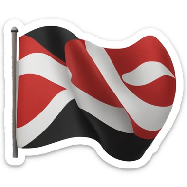 Red and black wavy flag with yellow circle in the middle  sticker
