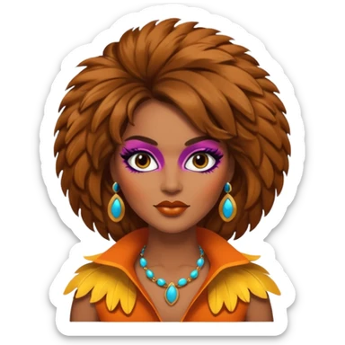 Retro 70s woman face sticker
