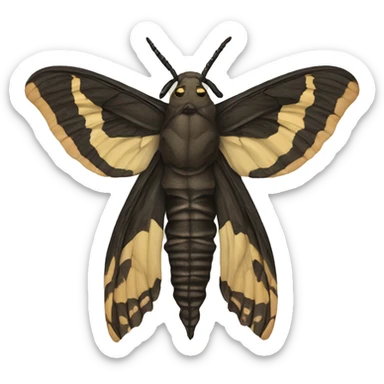 Deaths head hawk moth with skull head sticker