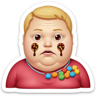 Fat slob dying from Diabetes. Candy swelling from every orifice. sticker