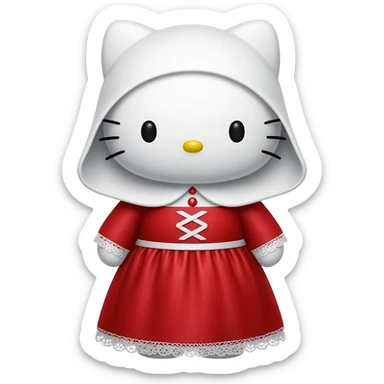 hello kitty in. the handmiads tale outfit sticker